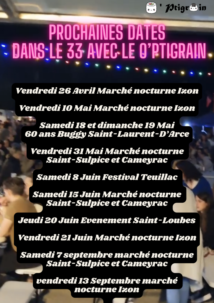 Prochaines dates des marchés nocturnes d’Izon